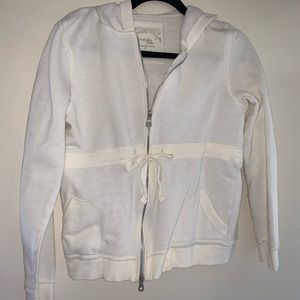 Cream Double Zip Hoodie
